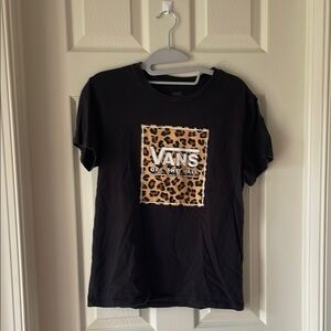 Vans Black T-Shirt with Leopard Print